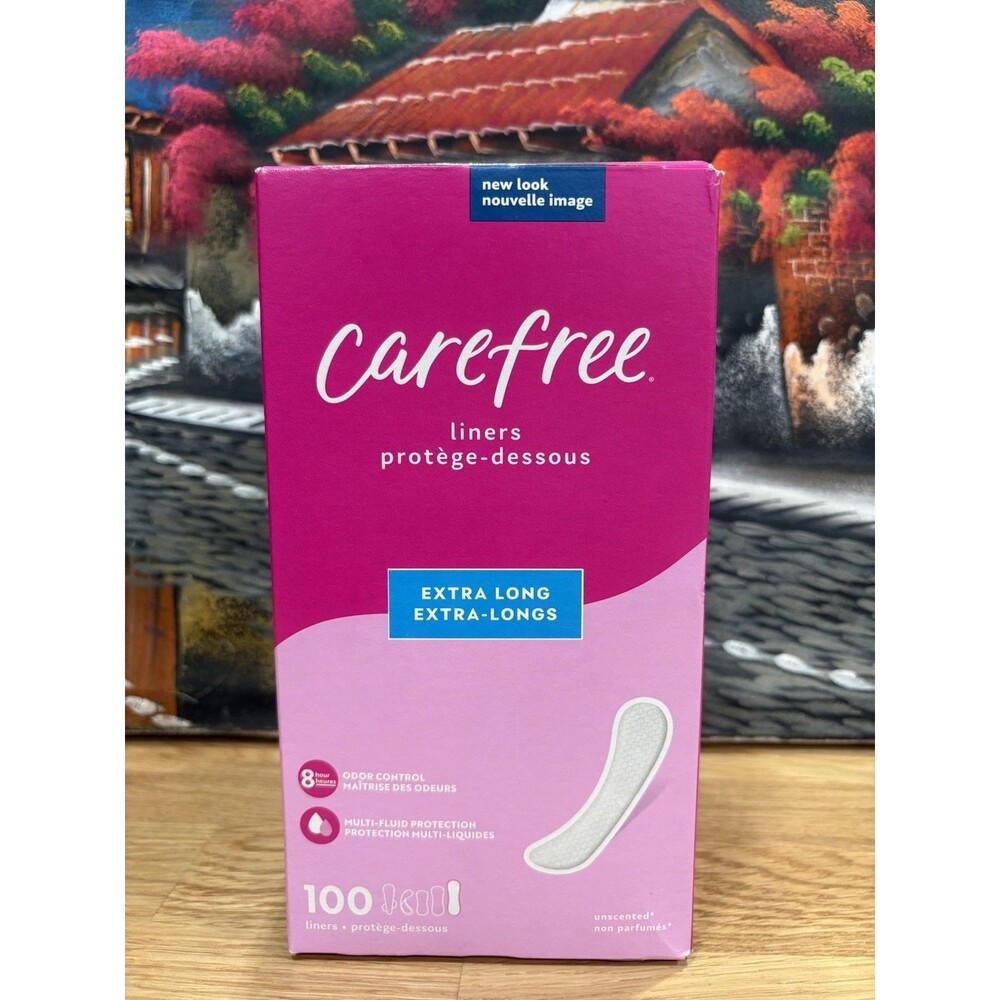 Carefree Extra Long Panty Liners 100 Count Unscented New Sealed